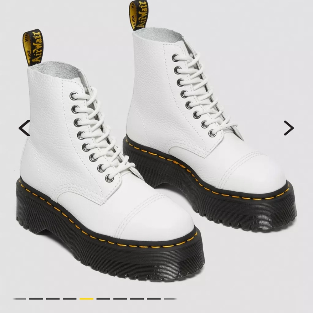 Doc Martin white chunky leather boots